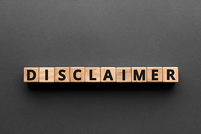 Disclaimer in wooden blocks